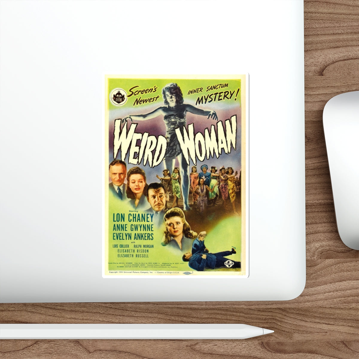 WEIRD WOMAN 1944 Movie Poster STICKER Vinyl Die-Cut Decal-The Sticker Space