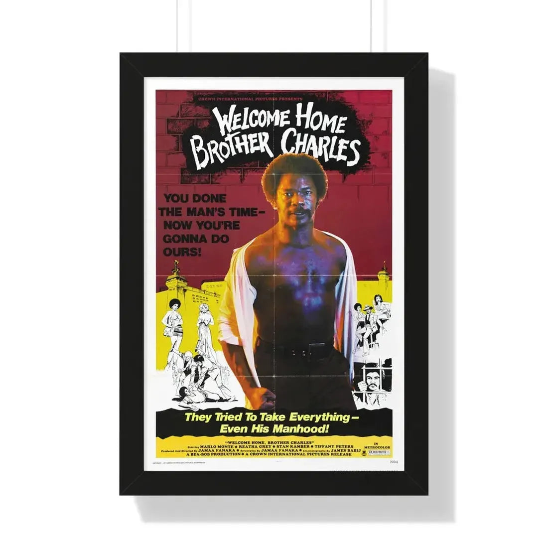 WELCOME HOME BROTHER CHARLES 1975 - Framed Movie Poster 16″ x 24″ Black - The Sticker Space