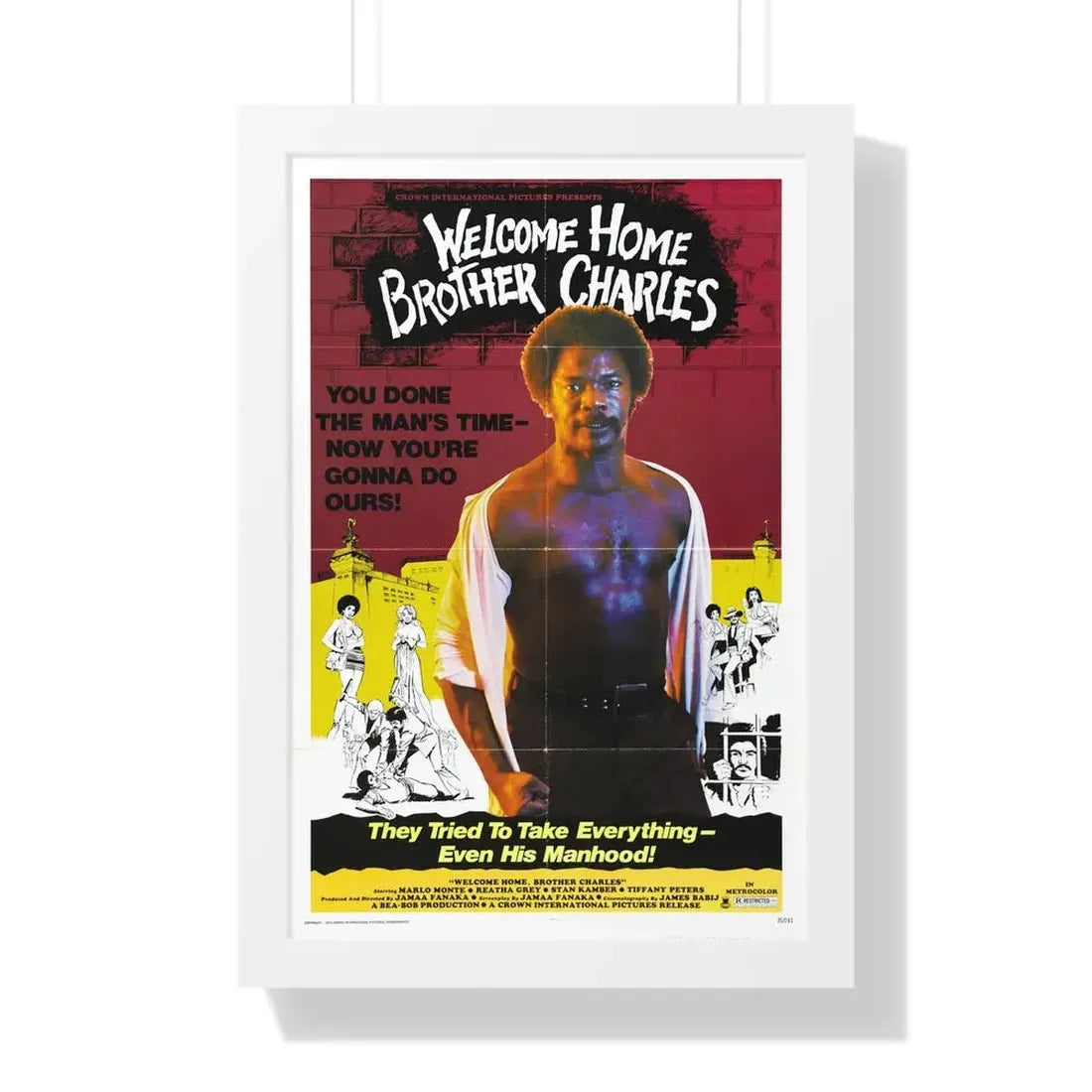 WELCOME HOME BROTHER CHARLES 1975 - Framed Movie Poster 16″ x 24″ White - The Sticker Space