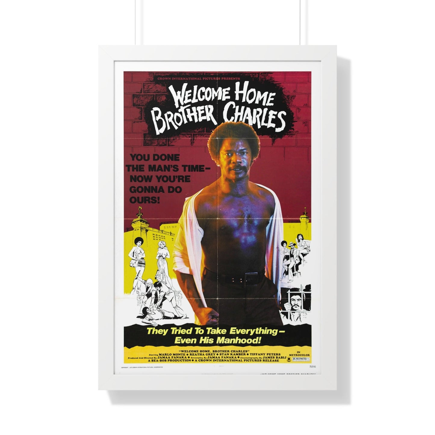 WELCOME HOME BROTHER CHARLES 1975 - Framed Movie Poster-20" x 30"-The Sticker Space