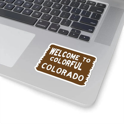 Welcome to Colorful Colorado road sign (Colorado) (Road Sign) STICKER Vinyl Kiss-Cut Decal - The Sticker Space
