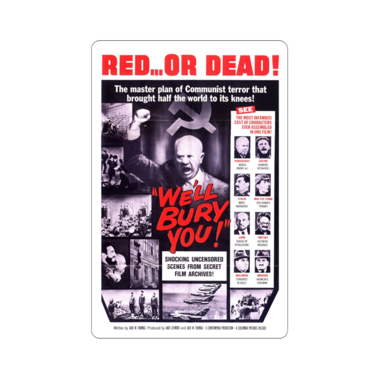 We'll Bury You 1962 Movie Poster STICKER Vinyl Die-Cut Decal-2 Inch-The Sticker Space