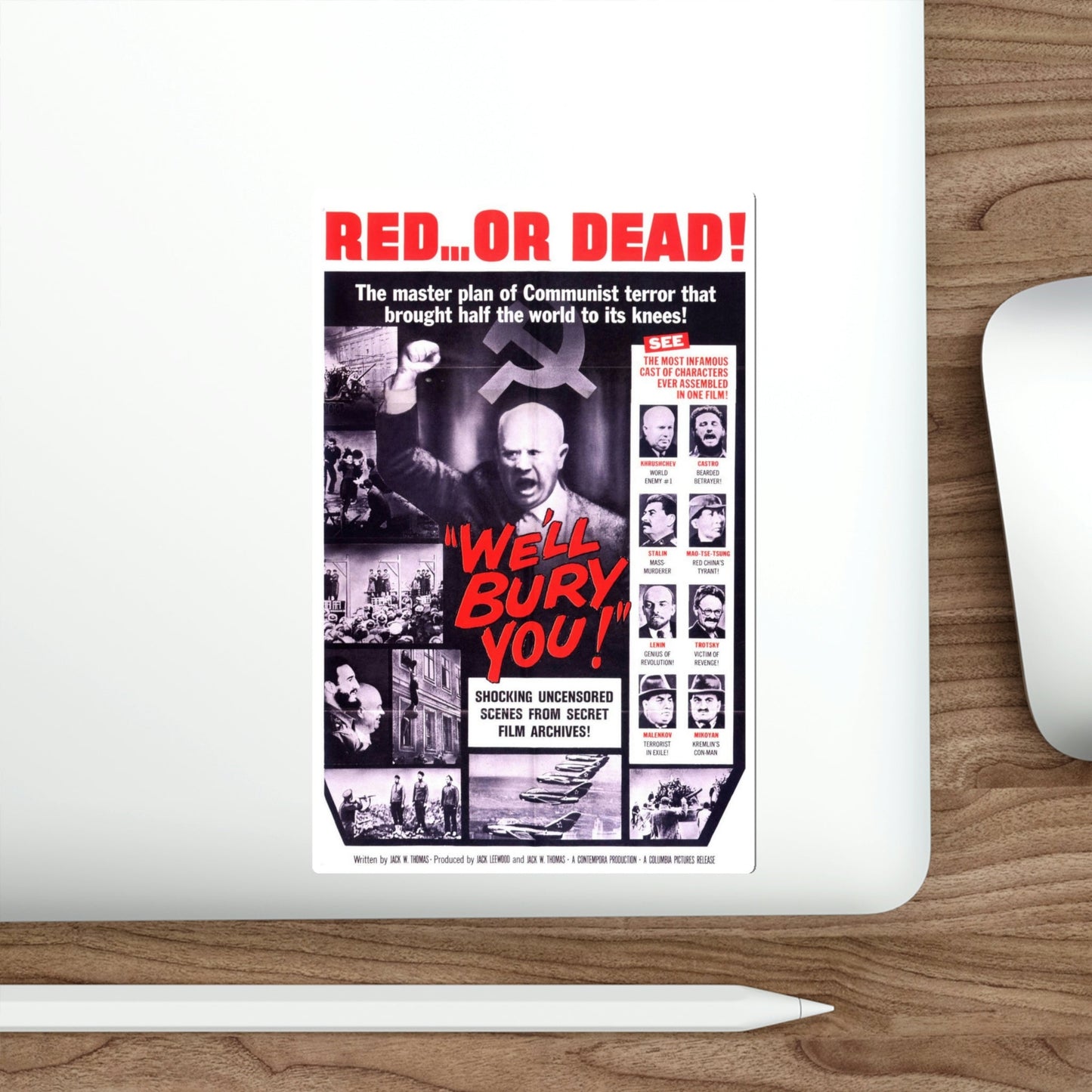 We'll Bury You 1962 Movie Poster STICKER Vinyl Die-Cut Decal-The Sticker Space