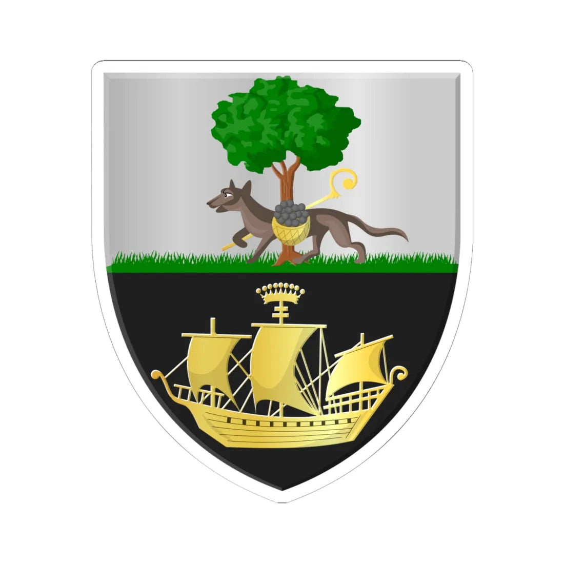 Wellin wapen (Belgium) (Coat of Arms) STICKER Vinyl Kiss-Cut Decal 6 Inch White - The Sticker Space