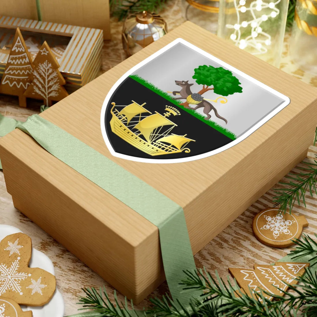 Wellin wapen (Belgium) (Coat of Arms) STICKER Vinyl Kiss-Cut Decal - The Sticker Space