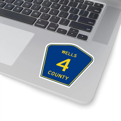 Wells County Route 4 ND (North Dakota) (Road Sign) STICKER Vinyl Kiss-Cut Decal - The Sticker Space