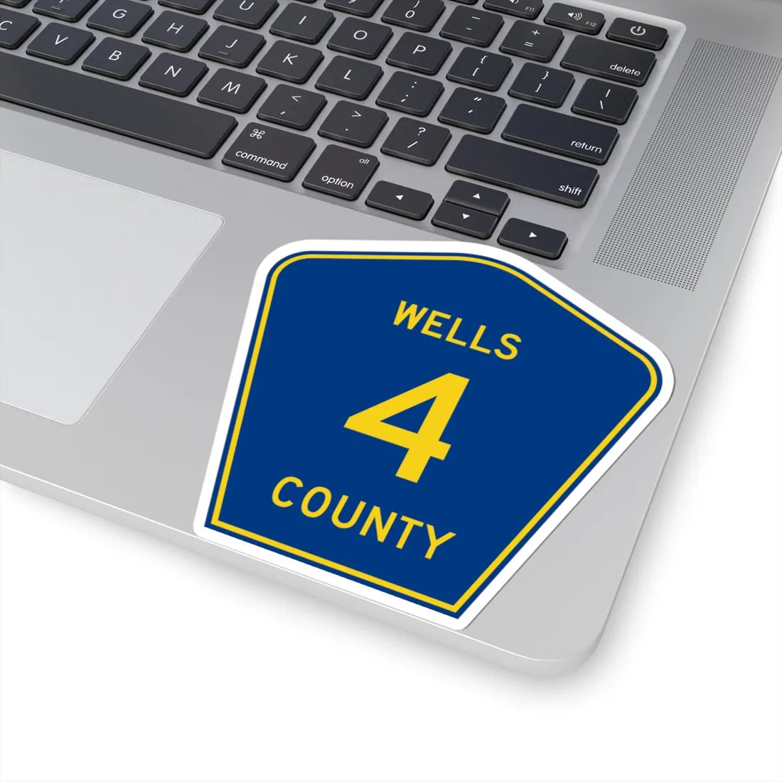 Wells County Route 4 ND (North Dakota) (Road Sign) STICKER Vinyl Kiss-Cut Decal - The Sticker Space