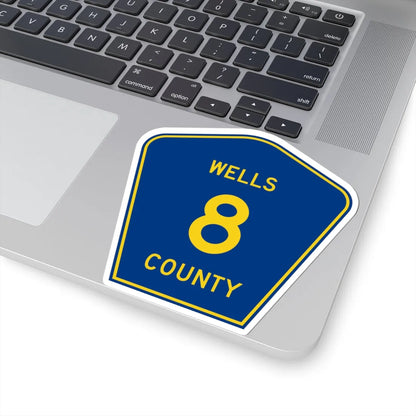 Wells County Route 8 ND (North Dakota) (Road Sign) STICKER Vinyl Kiss-Cut Decal - The Sticker Space