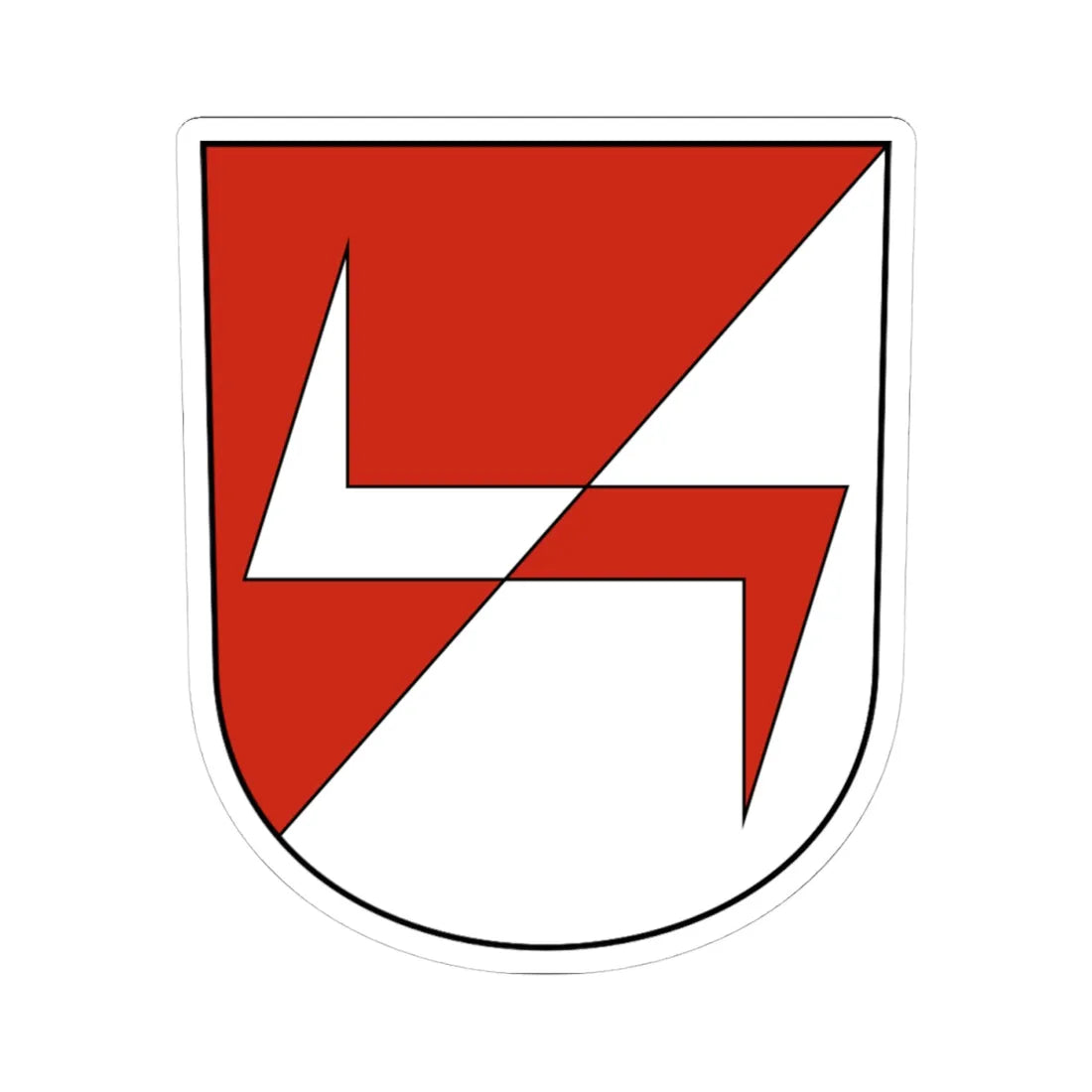 Welschenrohr-blazon (Switzerland) (Coat of Arms) STICKER Vinyl Kiss-Cut Decal 4 Inch White - The Sticker Space