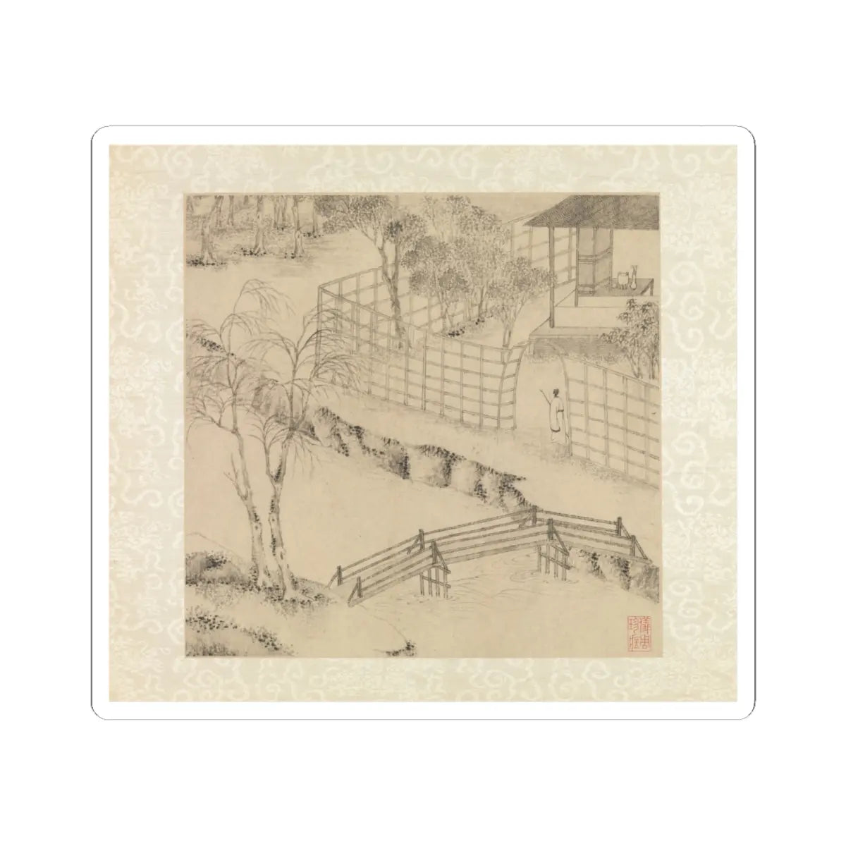 Wen Zhengming - Garden of the Inept Administrator - 1551 v4 - STICKER Vinyl Kiss-Cut Decal