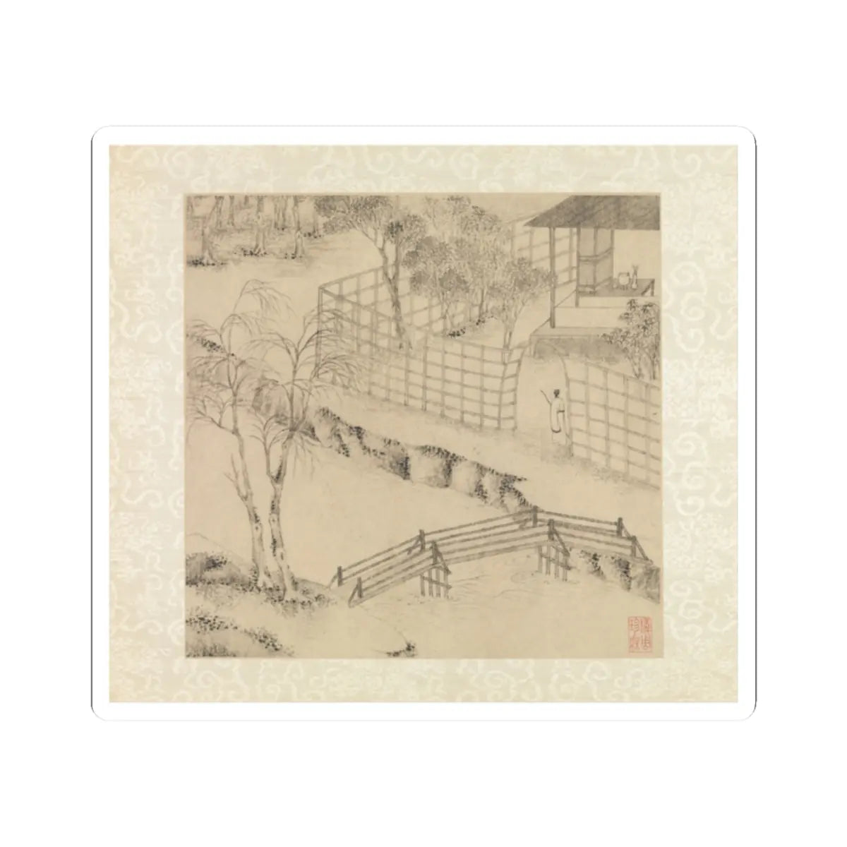 Wen Zhengming - Garden of the Inept Administrator - 1551 v4 - STICKER Vinyl Kiss-Cut Decal
