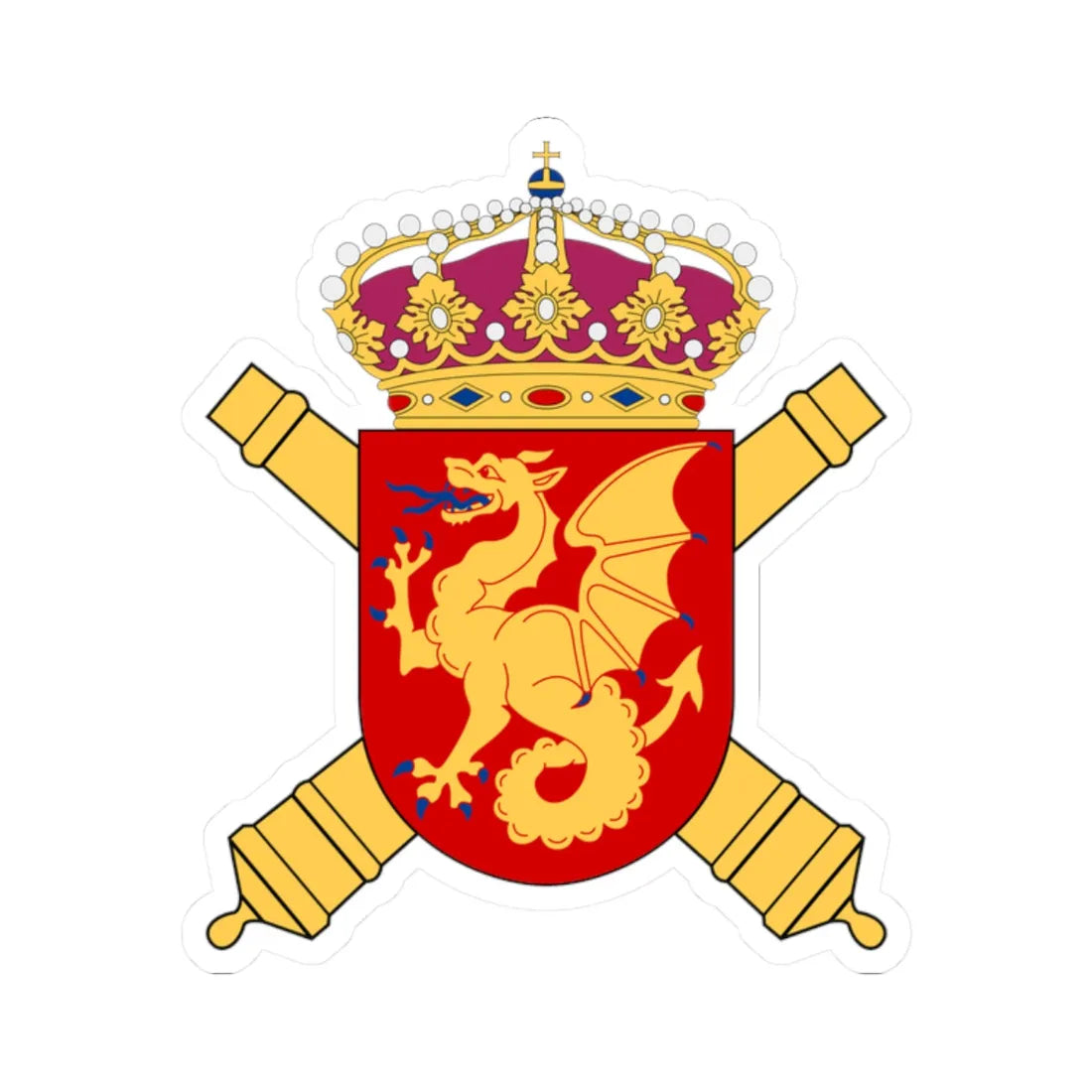 Wendes artilleriregemente vapen (Sweden) (Coat of Arms) STICKER Vinyl Kiss-Cut Decal 2 Inch White - The Sticker Space