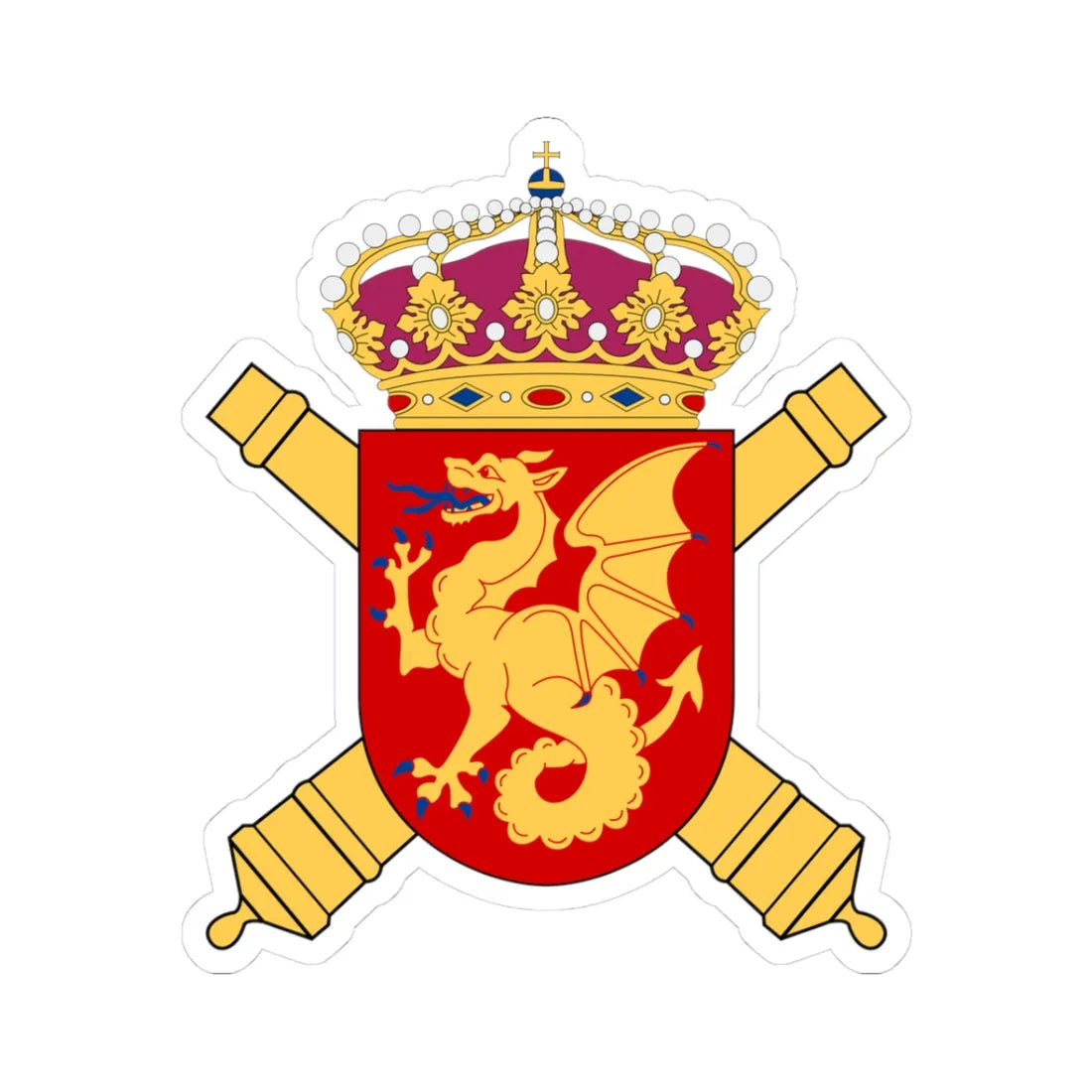 Wendes artilleriregemente vapen (Sweden) (Coat of Arms) STICKER Vinyl Kiss-Cut Decal 3 Inch White - The Sticker Space