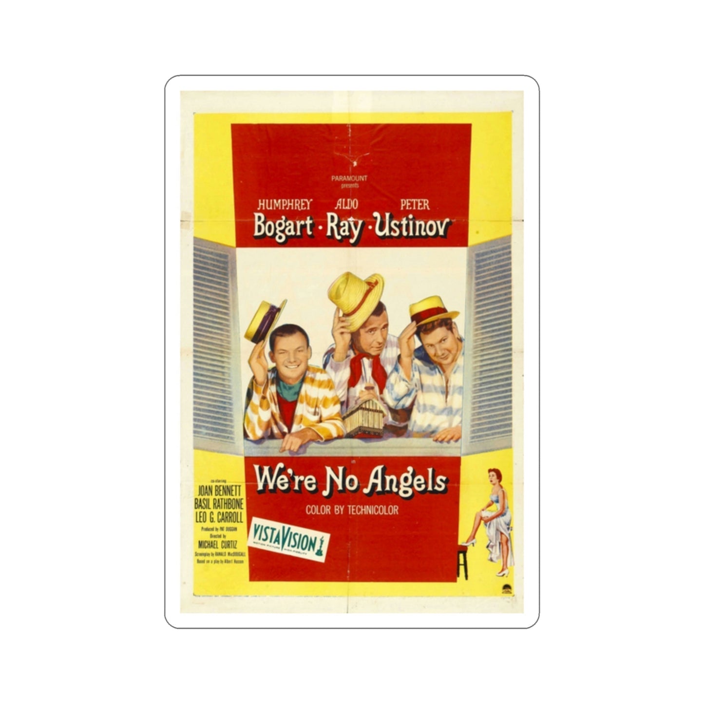 Were No Angels 1955 Movie Poster STICKER Vinyl Die-Cut Decal-2 Inch-The Sticker Space