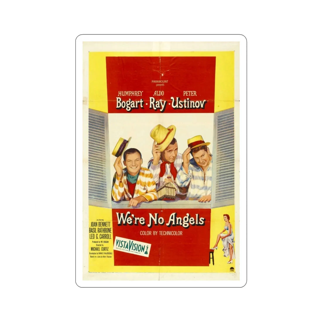 Were No Angels 1955 Movie Poster STICKER Vinyl Die-Cut Decal 3 Inch - The Sticker Space