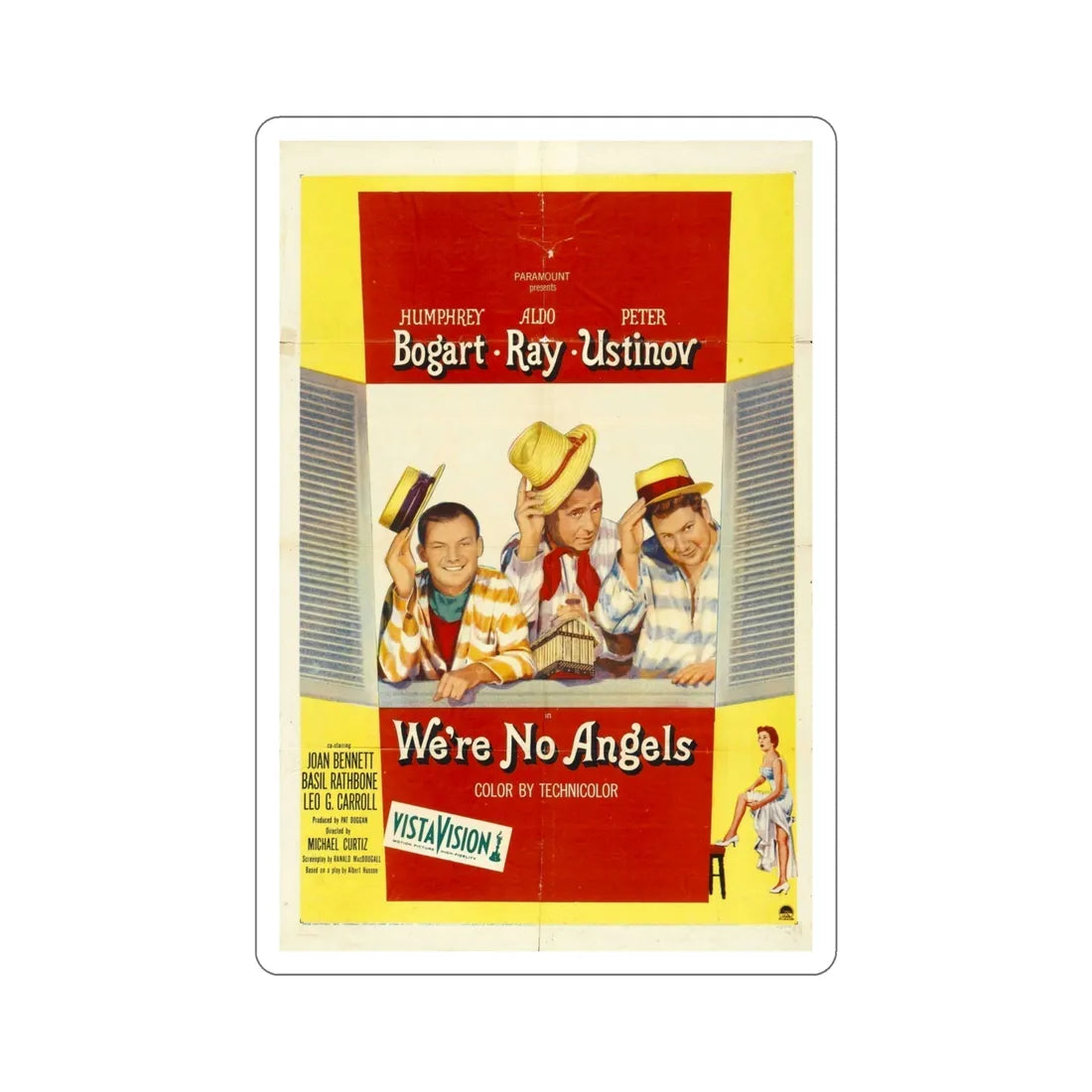 Were No Angels 1955 Movie Poster STICKER Vinyl Die-Cut Decal 4 Inch - The Sticker Space