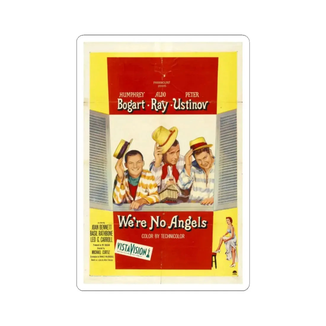 Were No Angels 1955 Movie Poster - STICKER Vinyl Kiss-Cut Decal 2 Inch White - The Sticker Space