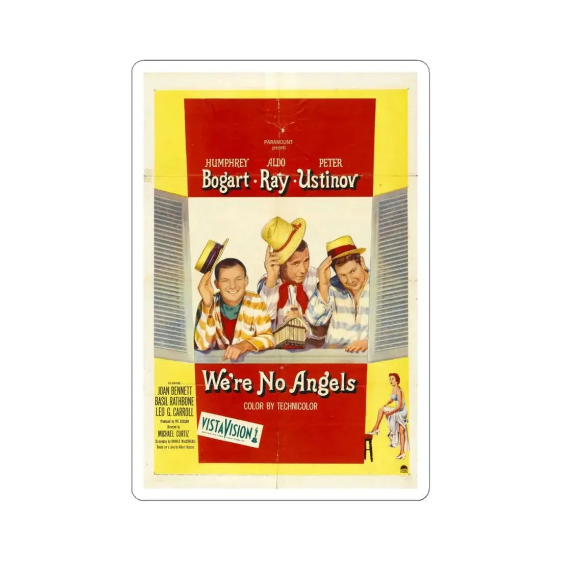 Were No Angels 1955 Movie Poster - STICKER Vinyl Kiss-Cut Decal 4 Inch White - The Sticker Space