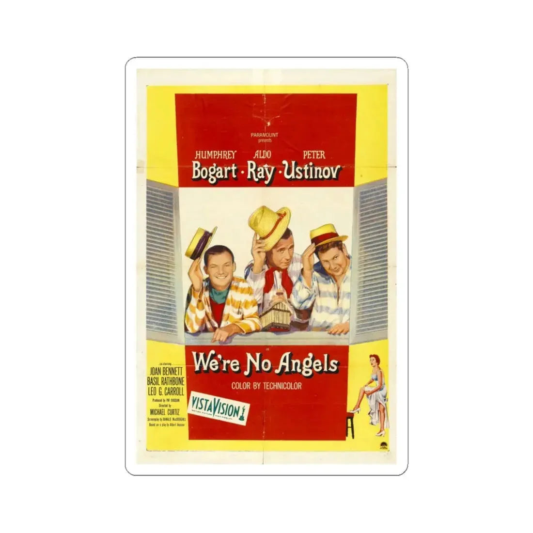 Were No Angels 1955 Movie Poster - STICKER Vinyl Kiss-Cut Decal 6 Inch White - The Sticker Space