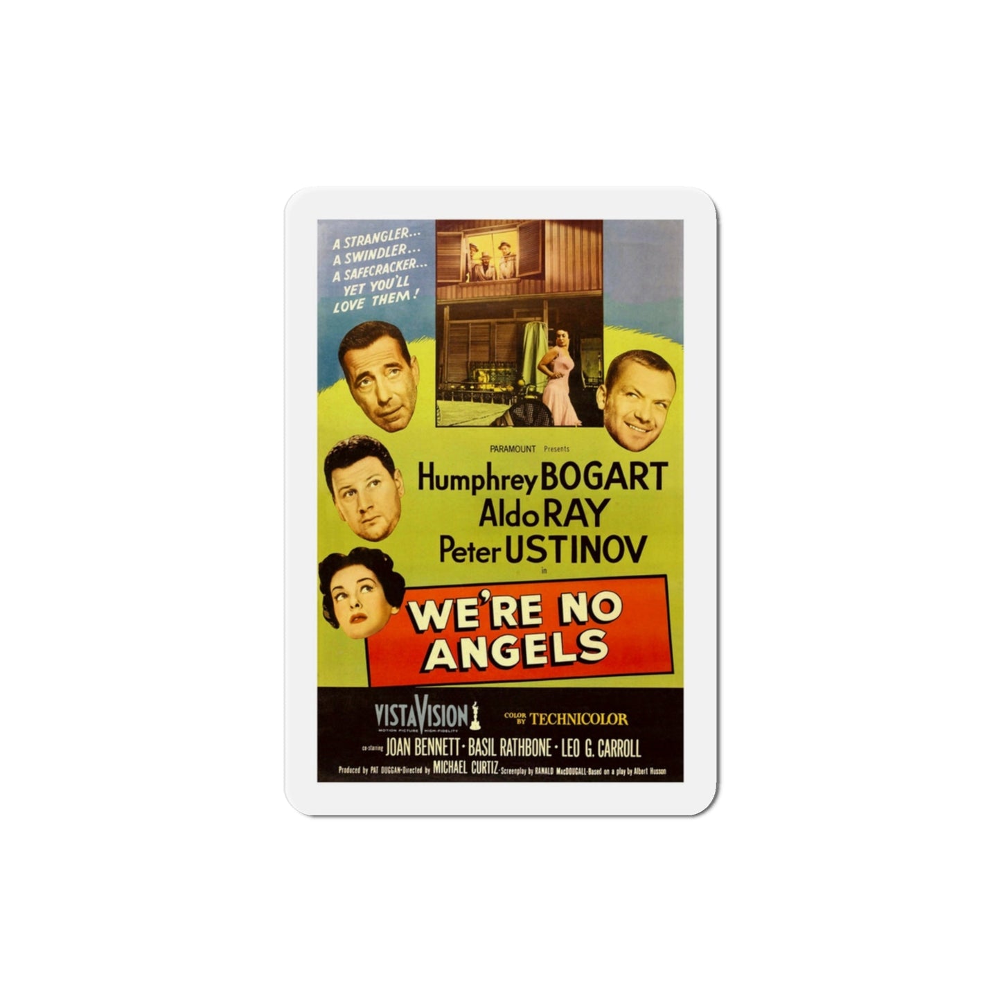 Were No Angels 1955 v2 Movie Poster Die-Cut Magnet-3 Inch-The Sticker Space