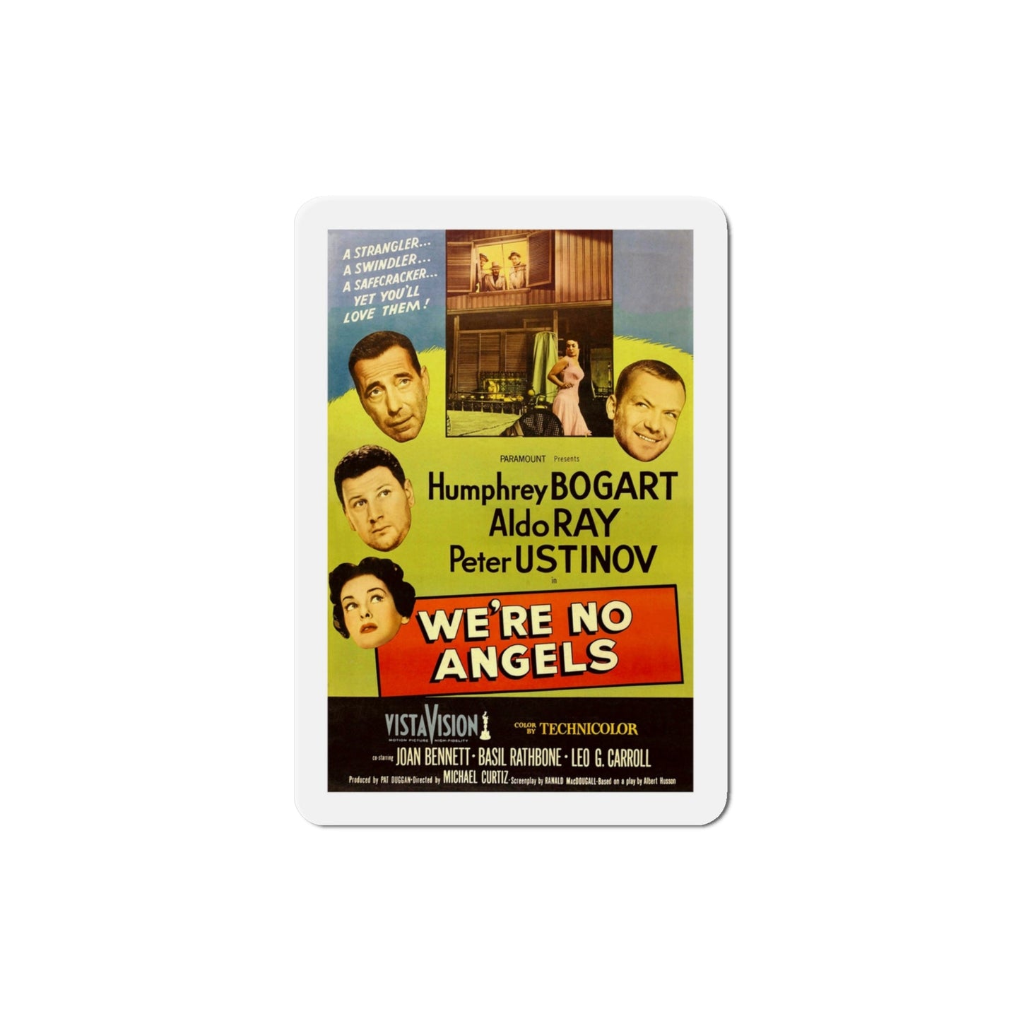 Were No Angels 1955 v2 Movie Poster Die-Cut Magnet-4 Inch-The Sticker Space