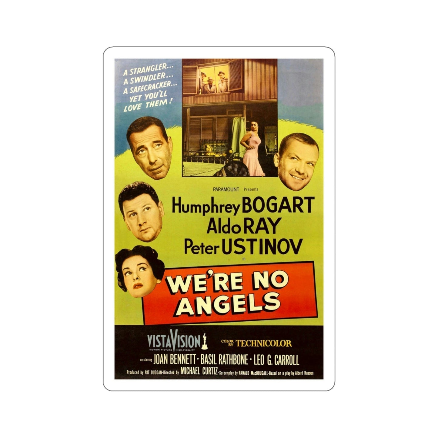 Were No Angels 1955 v2 Movie Poster STICKER Vinyl Die-Cut Decal-4 Inch-The Sticker Space