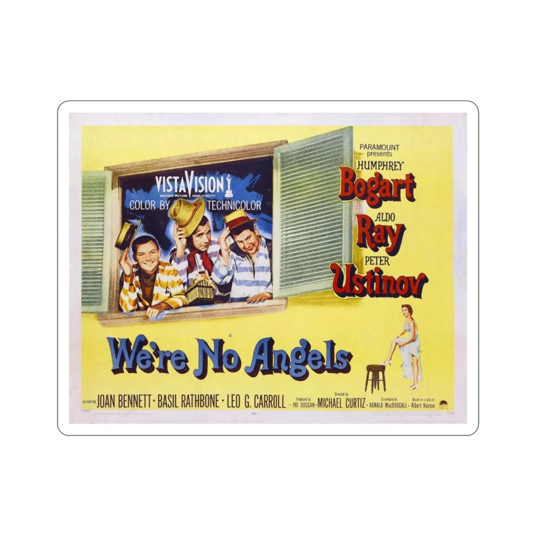 Were No Angels 1955 v3 Movie Poster STICKER Vinyl Die-Cut Decal 3 Inch - The Sticker Space