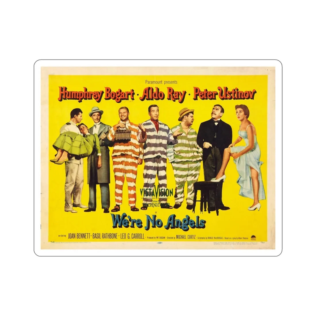 Were No Angels 1955 v4 Movie Poster STICKER Vinyl Die-Cut Decal 5 Inch - The Sticker Space