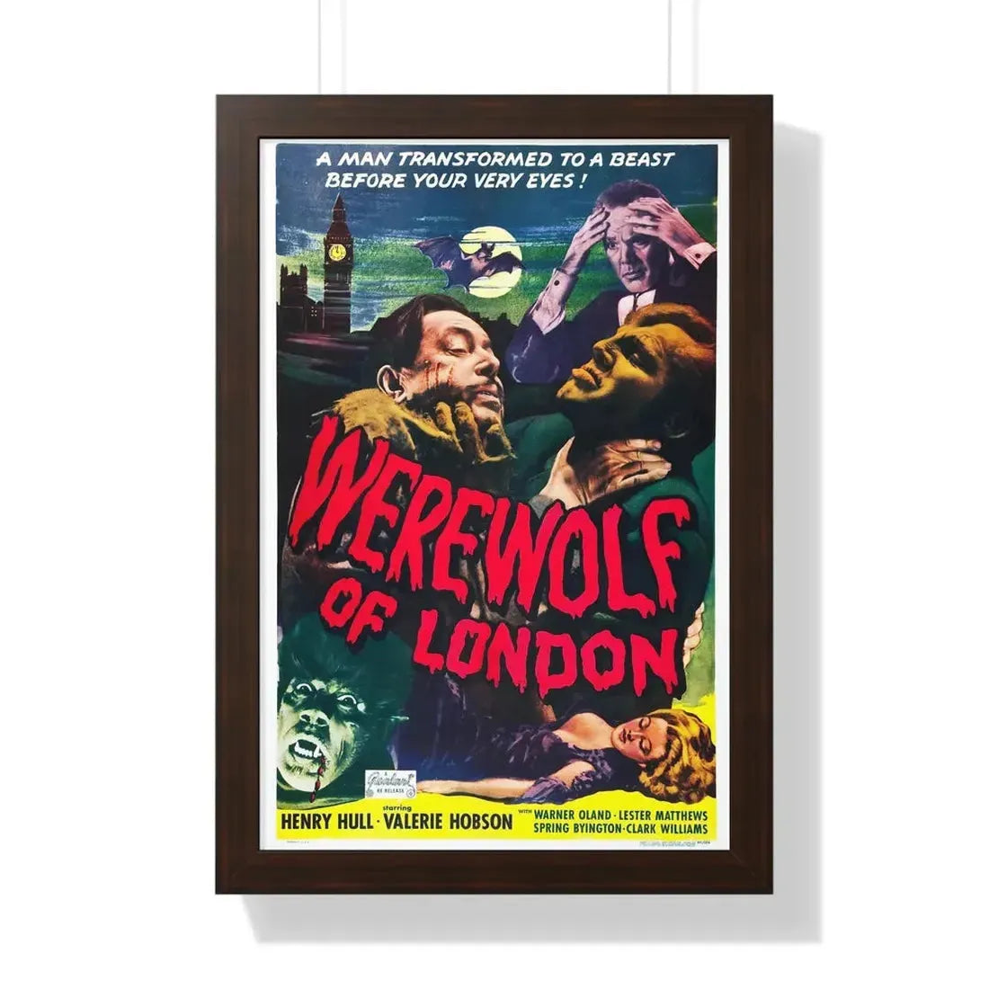 WEREWOLF OF LONDON (2) 1935 - Framed Movie Poster 16″ x 24″ Walnut - The Sticker Space