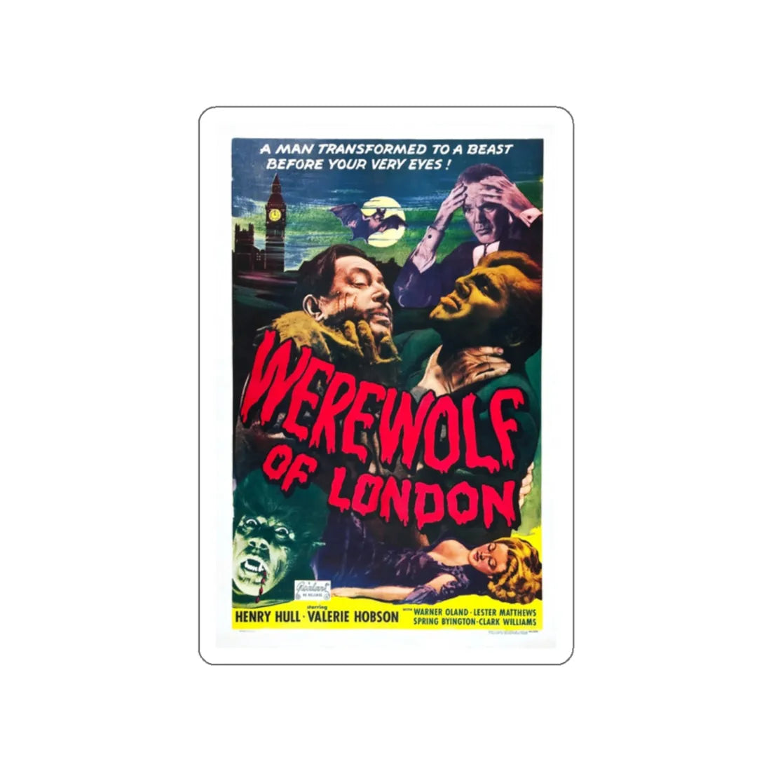 WEREWOLF OF LONDON (2) 1935 Movie Poster STICKER Vinyl Die-Cut Decal 2 Inch - The Sticker Space