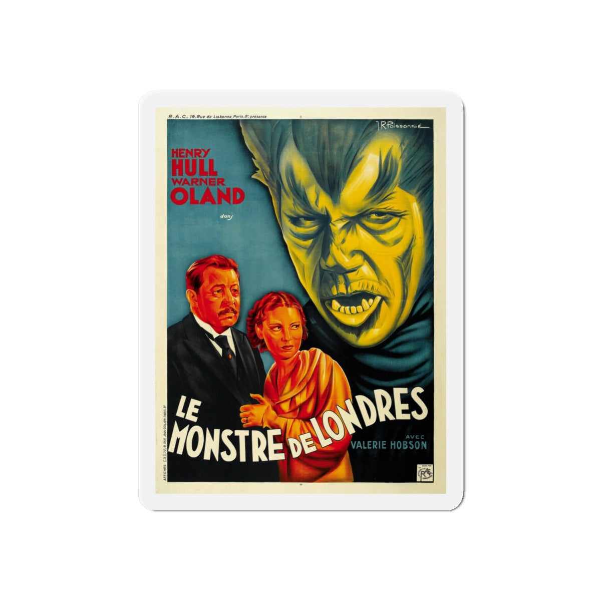 WEREWOLF OF LONDON (3) 1935 Movie Poster - Refrigerator Magnet-6 × 6"-The Sticker Space