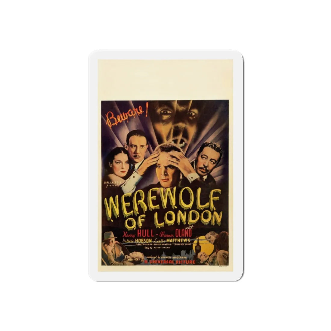 WEREWOLF OF LONDON (4) 1935 Movie Poster - Refrigerator Magnet 6 Inch - The Sticker Space