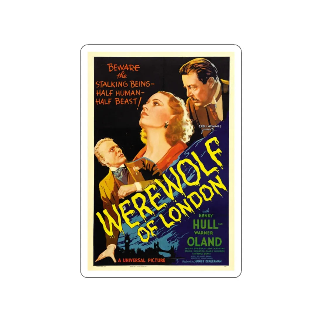 WEREWOLF OF LONDON (5) 1935 Movie Poster STICKER Vinyl Die-Cut Decal 2 Inch - The Sticker Space