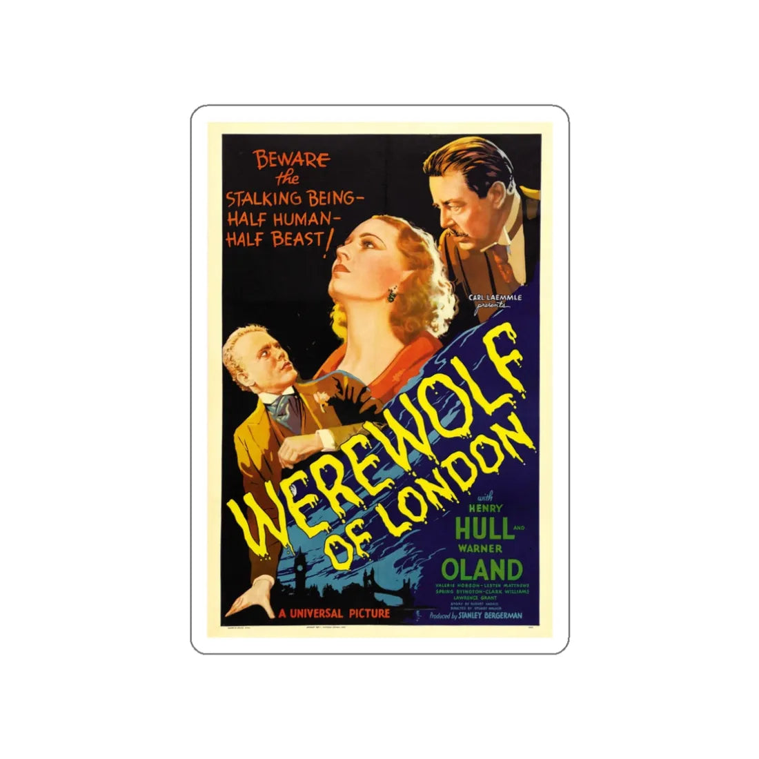WEREWOLF OF LONDON (5) 1935 Movie Poster STICKER Vinyl Die-Cut Decal 3 Inch - The Sticker Space