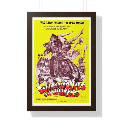 WEREWOLVES ON WHEELS 1971 - Framed Movie Poster 16″ x 24″ Walnut - The Sticker Space