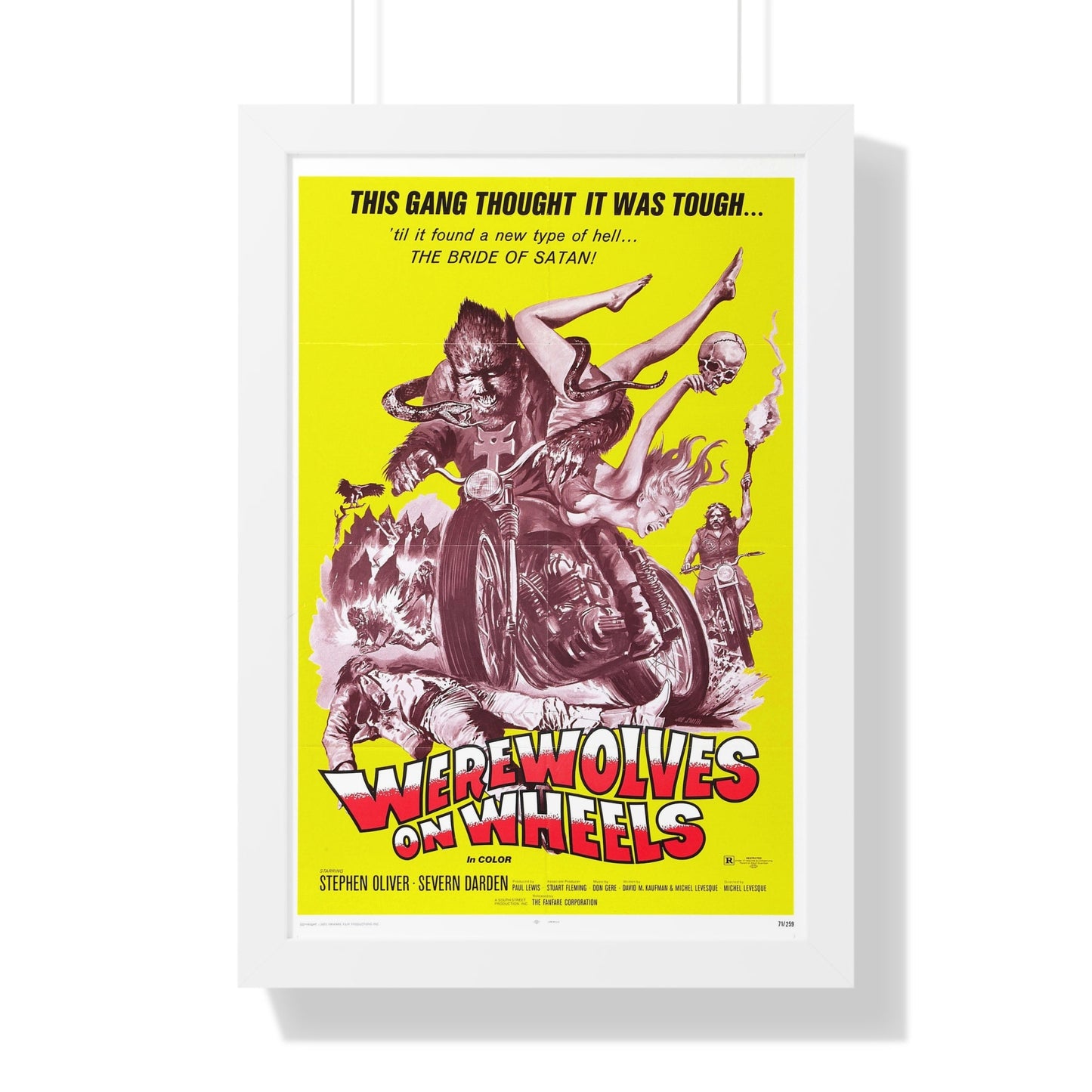 WEREWOLVES ON WHEELS 1971 - Framed Movie Poster-16″ x 24″-The Sticker Space