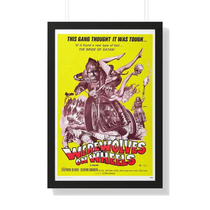WEREWOLVES ON WHEELS 1971 - Framed Movie Poster 20" x 30" Black - The Sticker Space