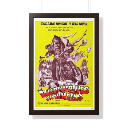 WEREWOLVES ON WHEELS 1971 - Framed Movie Poster 20" x 30" Walnut - The Sticker Space