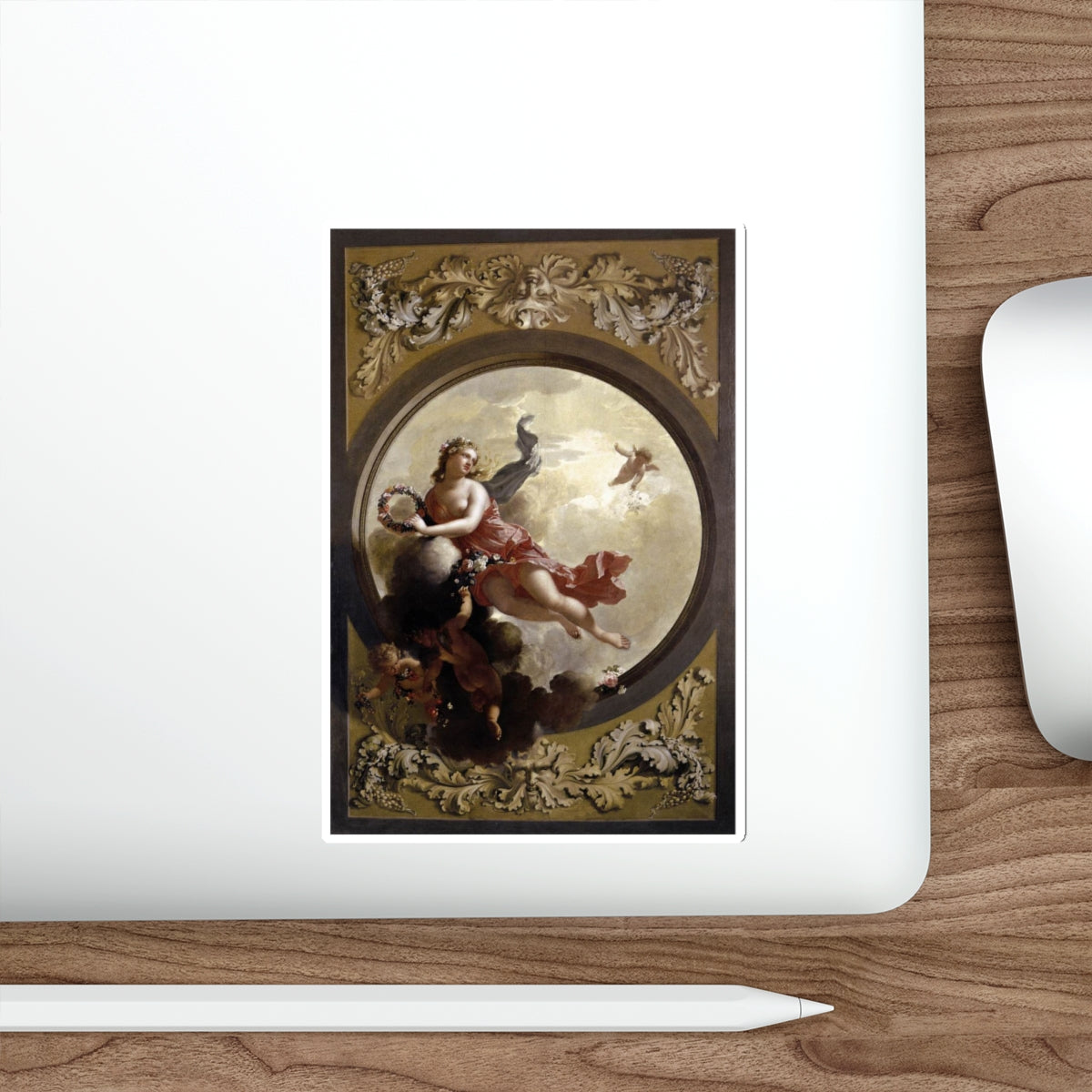 WERFF, Adriaen van der - Flora with Putti Strewing Flowers (Artwork) STICKER Vinyl Die-Cut Decal-The Sticker Space