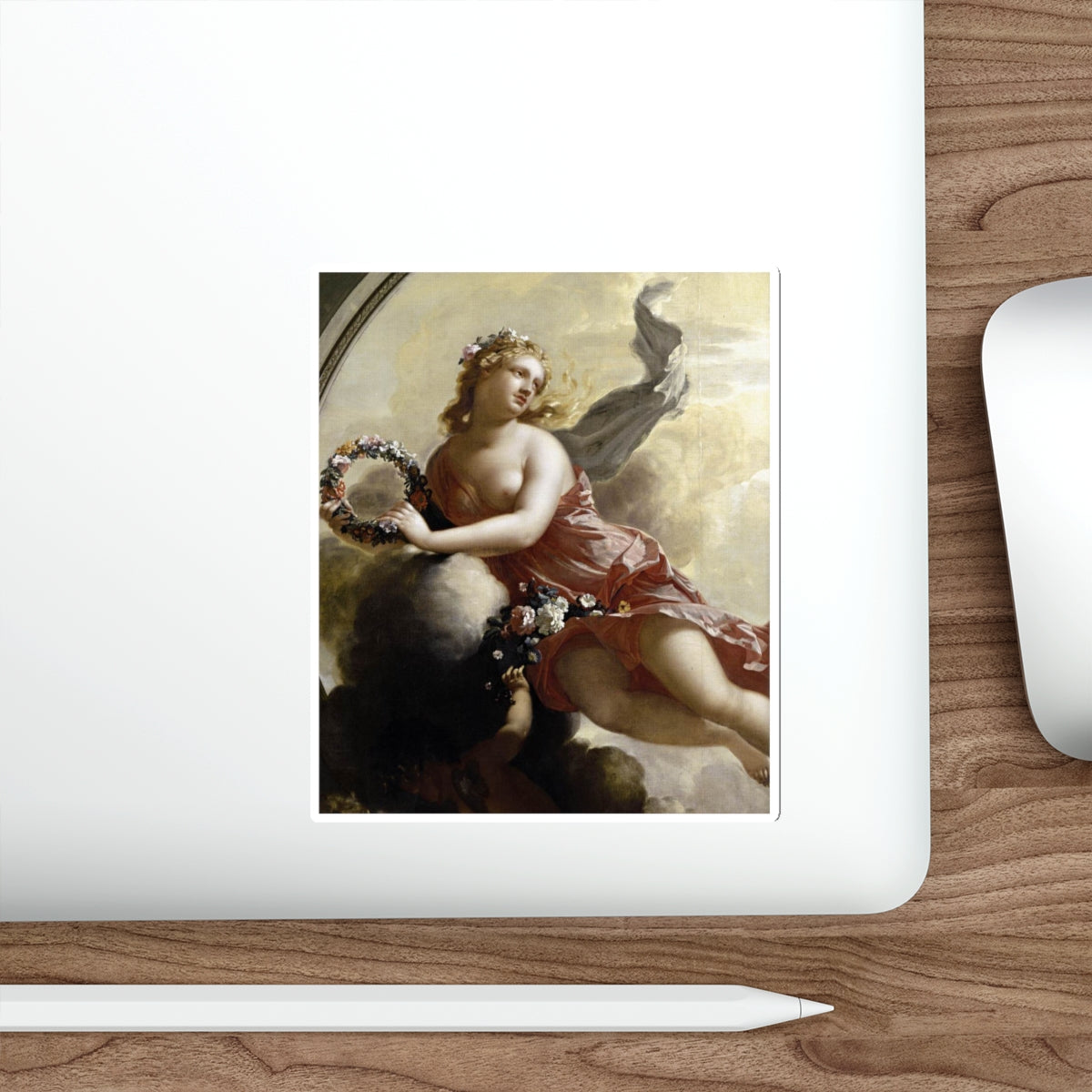 WERFF, Adriaen van der - Flora with Putti Strewing Flowers (detail) (Artwork) STICKER Vinyl Die-Cut Decal-The Sticker Space