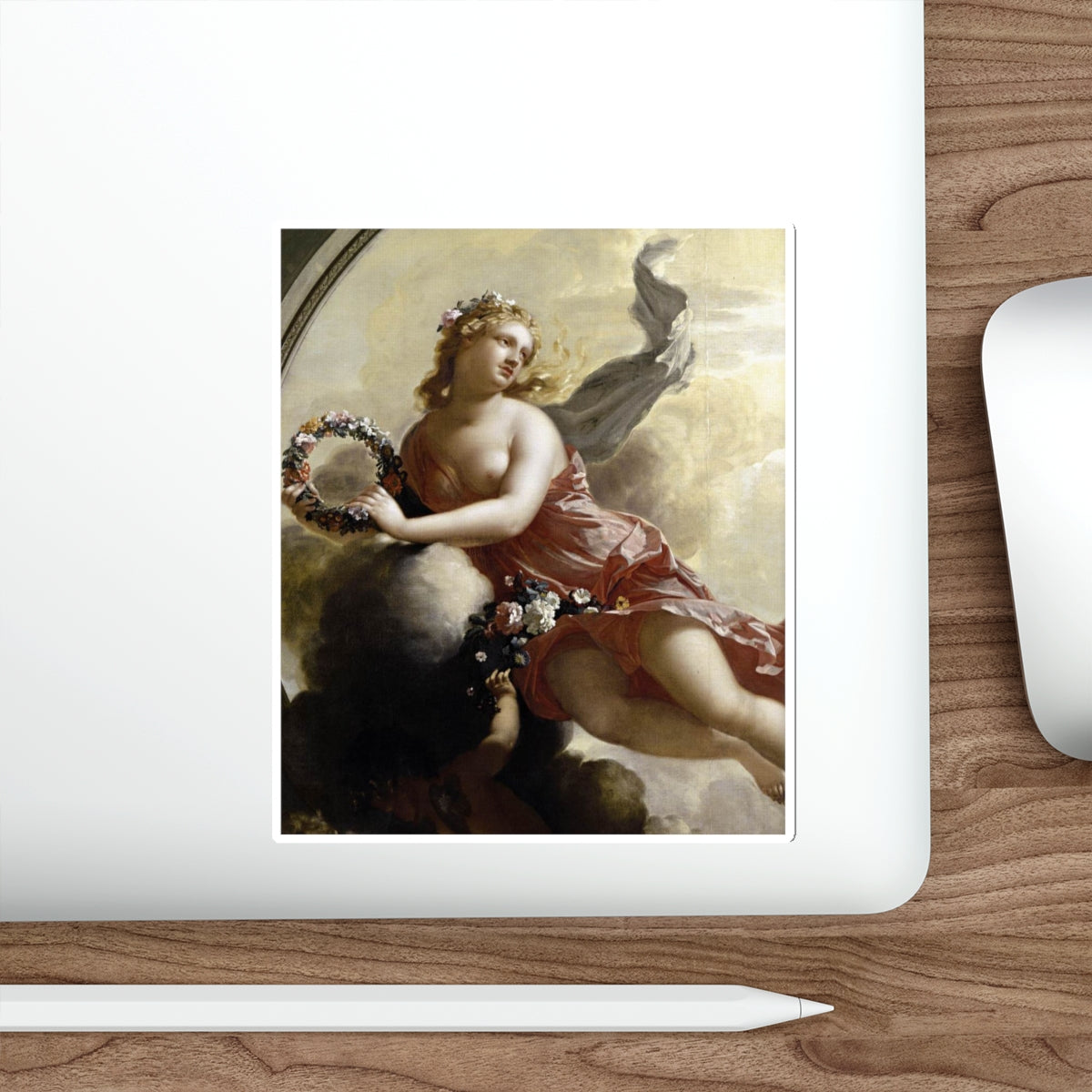 WERFF, Adriaen van der - Flora with Putti Strewing Flowers (detail) (Artwork) STICKER Vinyl Die-Cut Decal-The Sticker Space