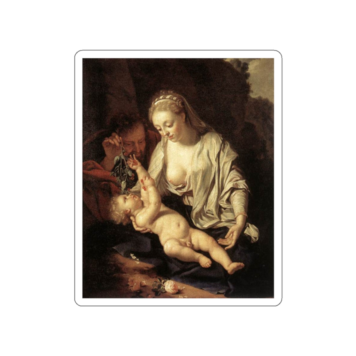 WERFF, Adriaen van der - Holy Family (Artwork) STICKER Vinyl Die-Cut Decal-White-The Sticker Space