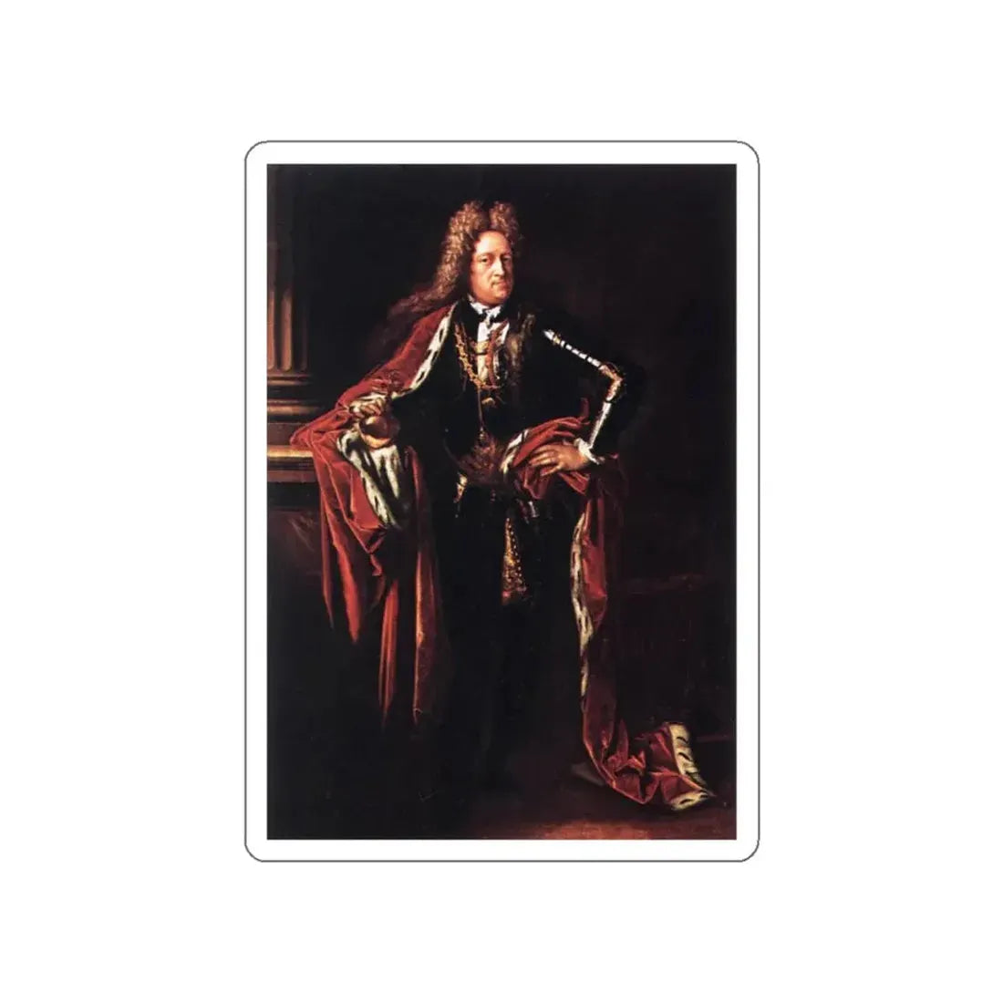 WERFF, Adriaen van der - Johann Wilhelm, Elector Palatine of Pfalz (Artwork) STICKER Vinyl Die-Cut Decal White Die-Cut 5 Inch - The Sticker Space