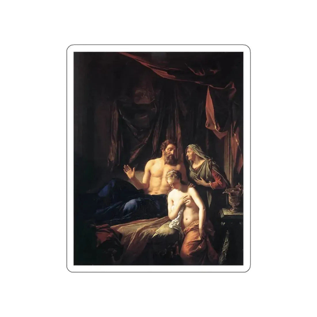 WERFF, Adriaen van der - Sarah Presenting Hagar to Abraham (Artwork) STICKER Vinyl Die-Cut Decal White Die-Cut 4 Inch - The Sticker Space