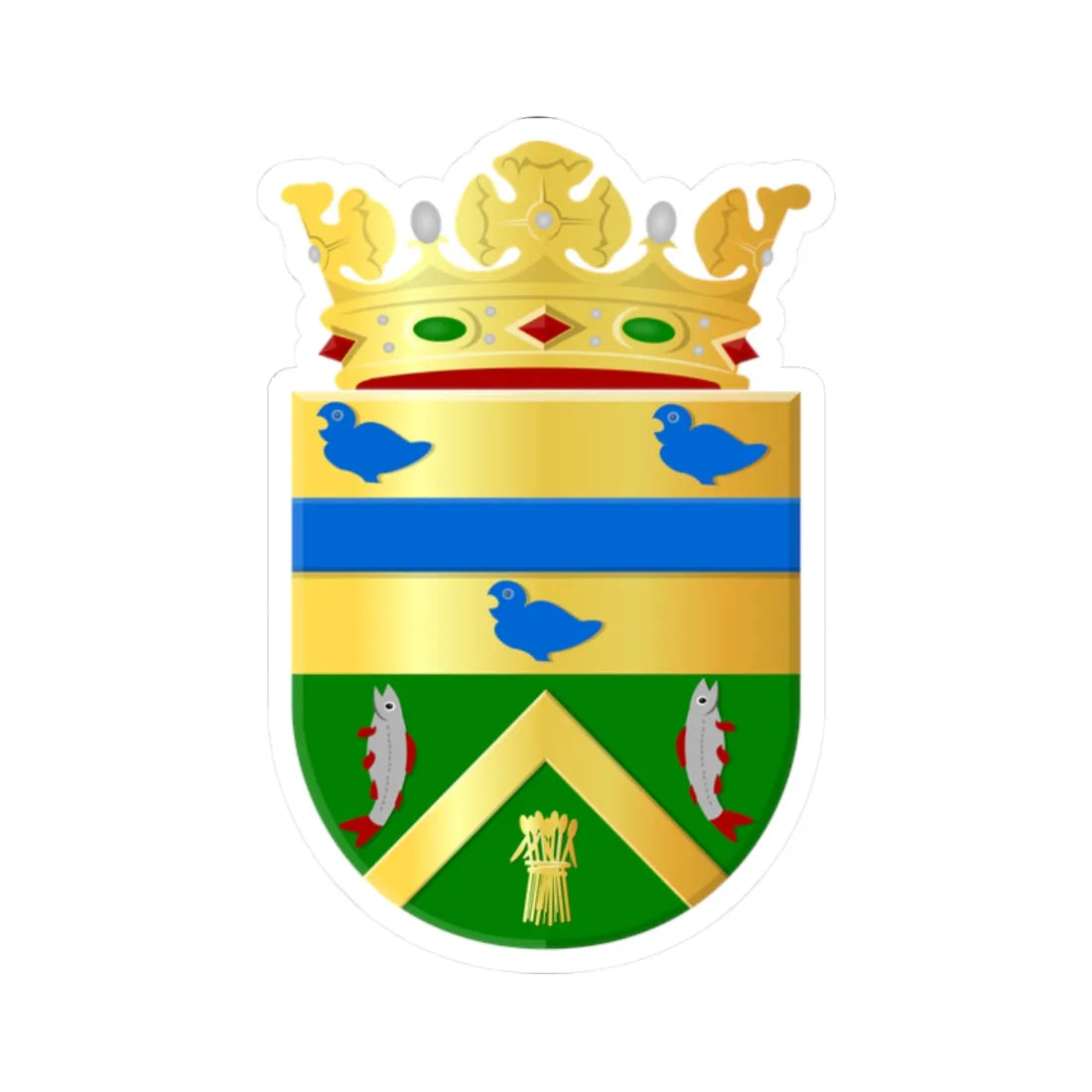 Werkendam wapen (Netherlands) (Coat of Arms) STICKER Vinyl Kiss-Cut Decal - The Sticker Space