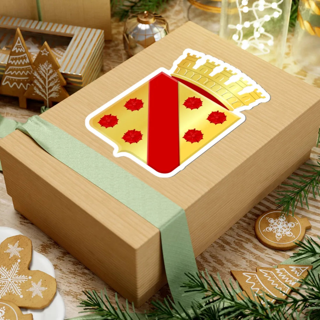 Wervik wapen (Belgium) (Coat of Arms) STICKER Vinyl Kiss-Cut Decal - The Sticker Space