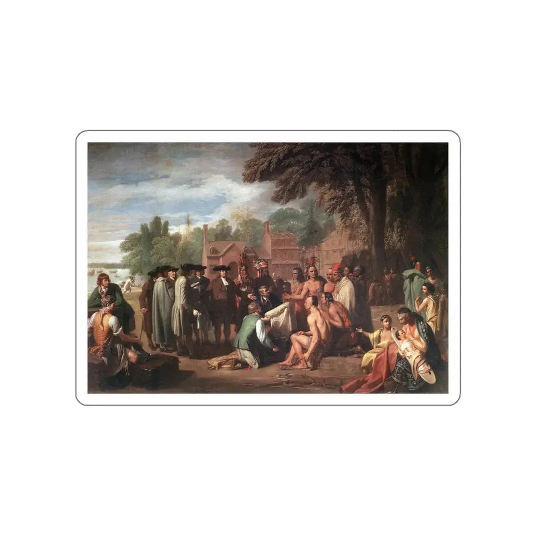 WEST, Benjamin - The Treaty of Penn with the Indians. (Artwork) STICKER Vinyl Die-Cut Decal White Die-Cut 4 Inch - The Sticker Space