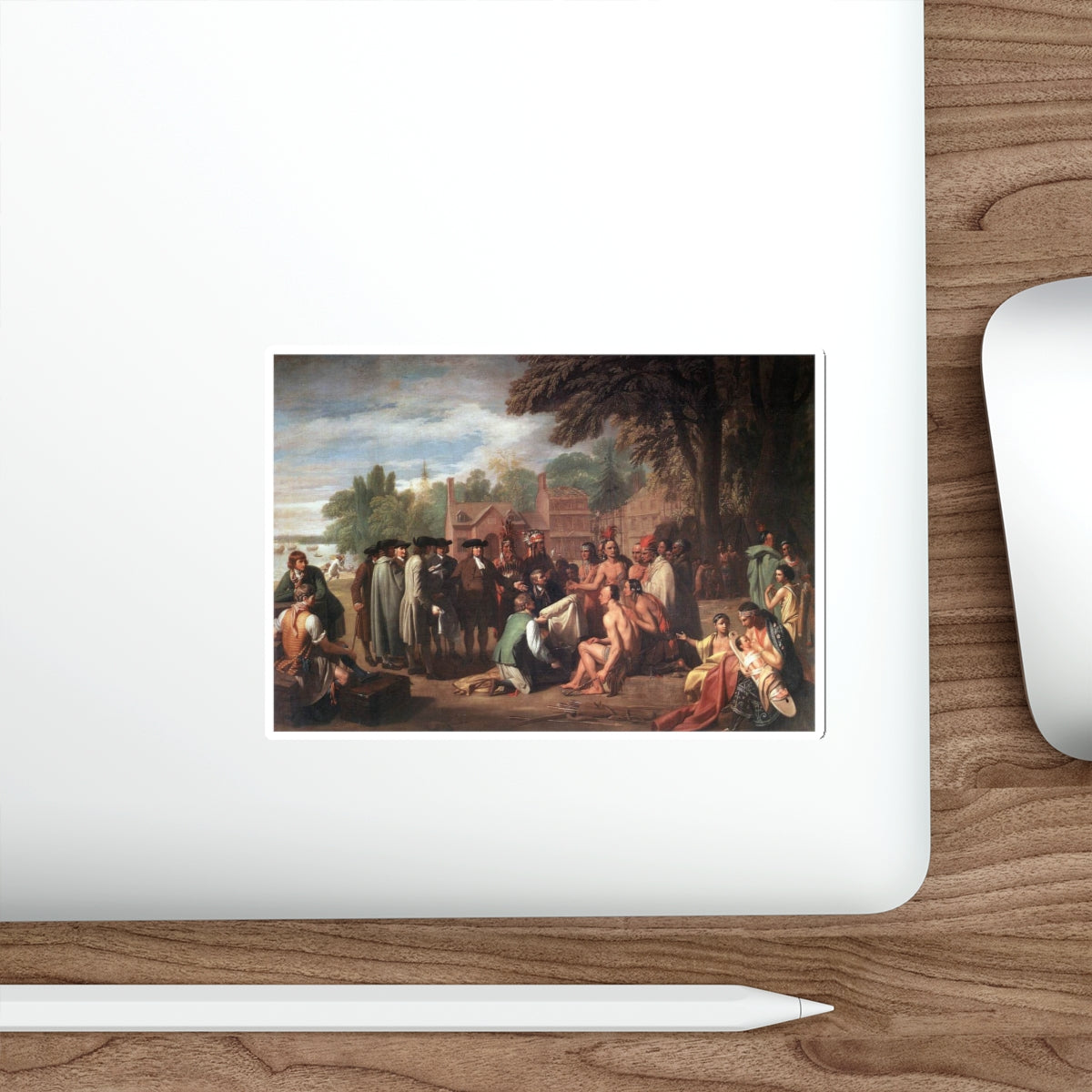 WEST, Benjamin - The Treaty of Penn with the Indians. (Artwork) STICKER Vinyl Die-Cut Decal-The Sticker Space