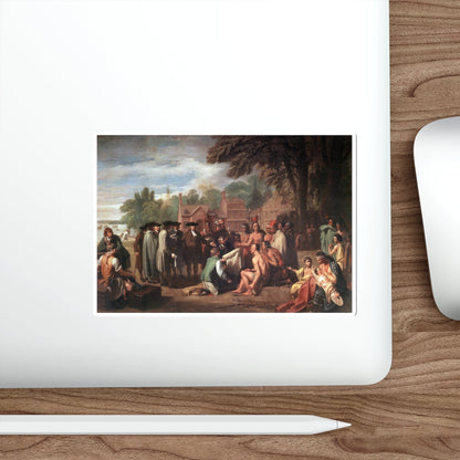 WEST, Benjamin - The Treaty of Penn with the Indians. (Artwork) STICKER Vinyl Die-Cut Decal-The Sticker Space