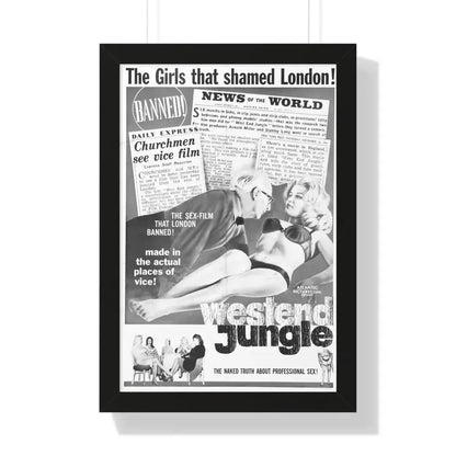 WEST END JUNGLE 1961 - Framed Movie Poster 16″ x 24″ Black - The Sticker Space
